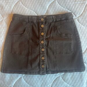 Altar’d State Classic Brown Button-Front Denim Skirt Womens L